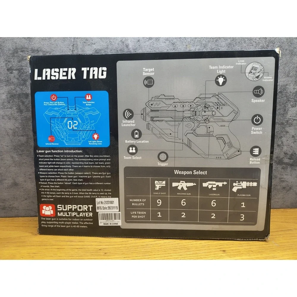 DiueRMA Laser Tag 2 Pack w/Score Display (Red‎ And Blue)